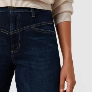 Cambio Mid Rise Jeans Im Straight Fit Mit Label-Patch – Blau 11
