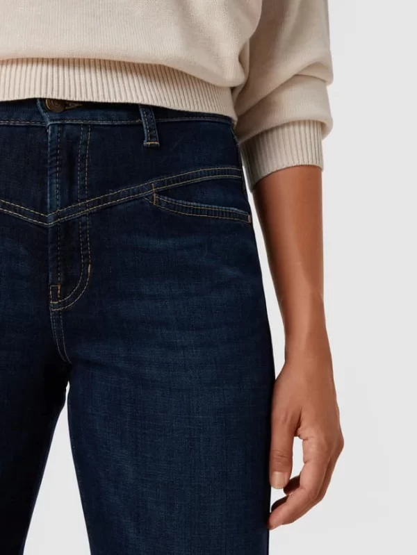 Cambio Mid Rise Jeans Im Straight Fit Mit Label-Patch – Blau 4