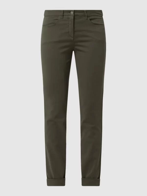 Luisa Cerano Skinny Fit Hose Mit Stretch-Anteil – Olivgrün 3