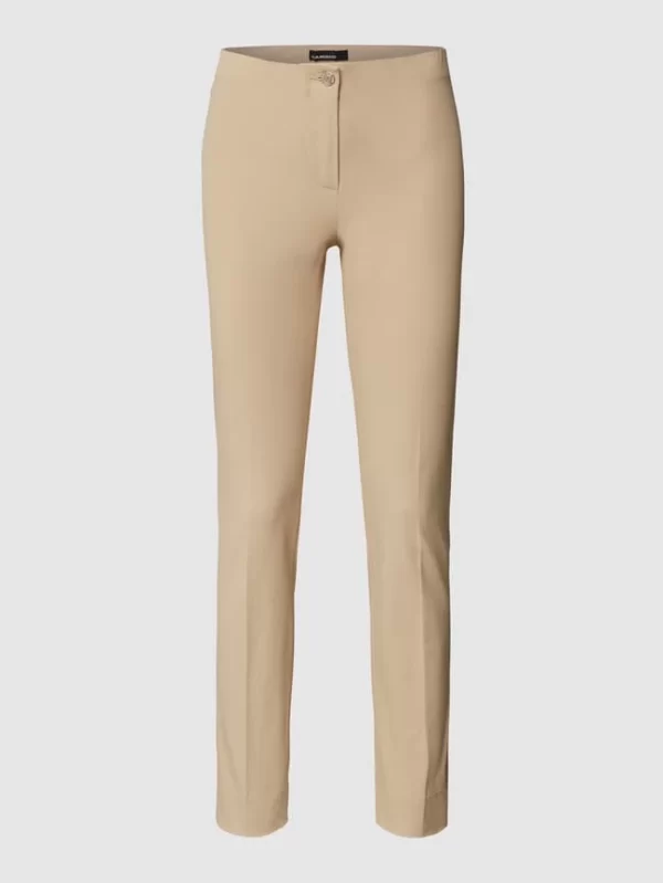 Cambio Verkürzte Mid Rise Bundfaltenhose Im Straight Fit – Sand 3