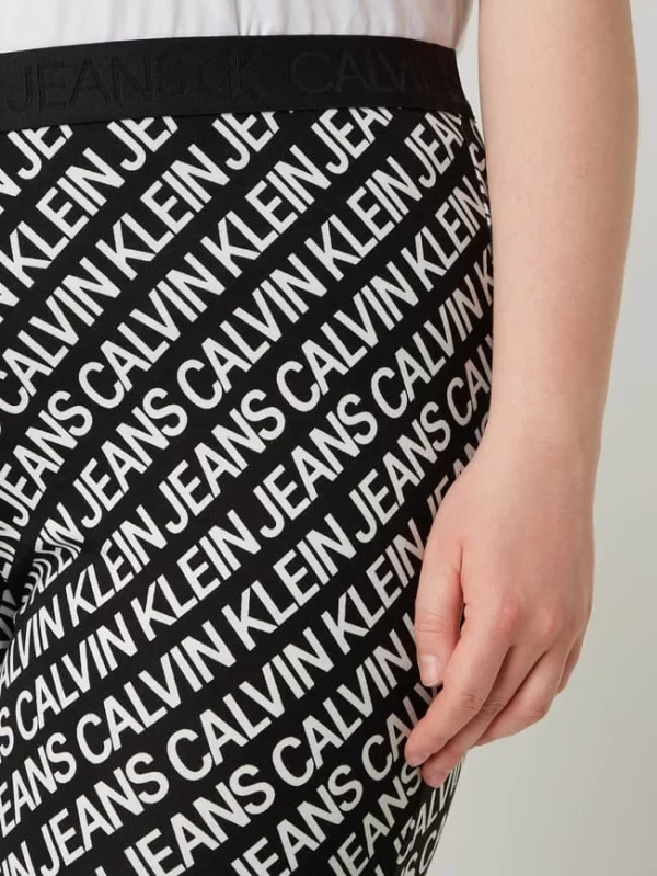 Calvin Klein Jeans Plus PLUS SIZE Leggings Mit Logo-Muster – Schwarz 4