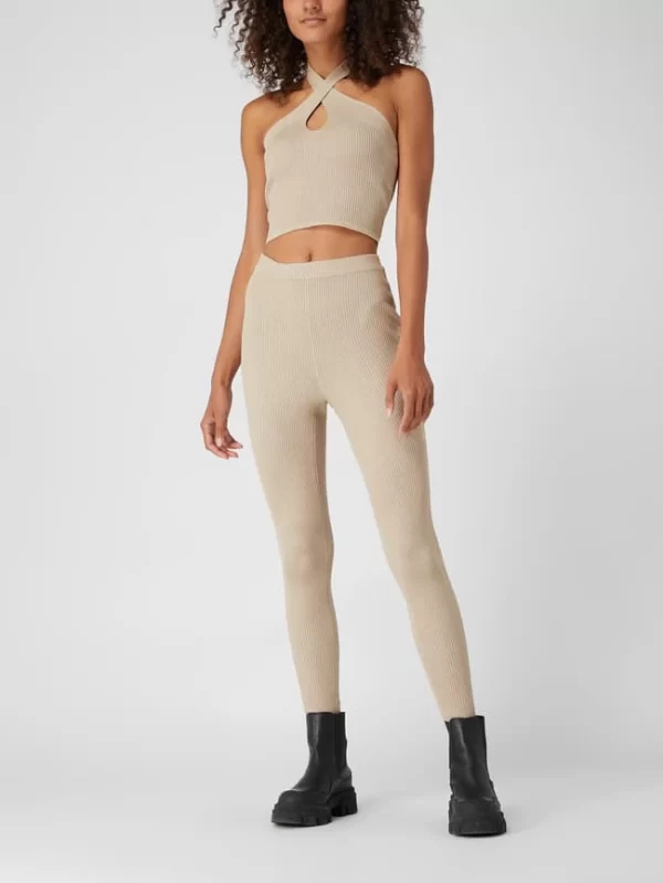 URBAN CLASSICS Leggings Mit Rippenstruktur – Beige 1