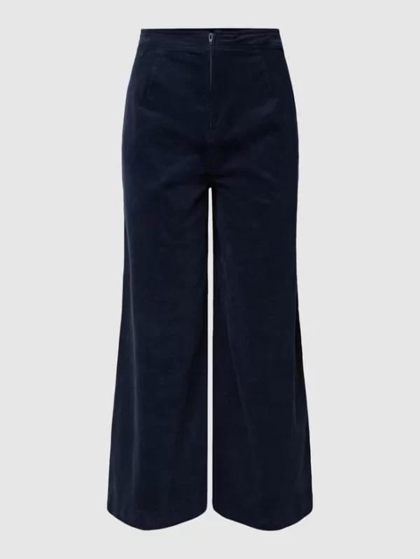 ICHI Culotte In Cord-Optik – Marineblau 3