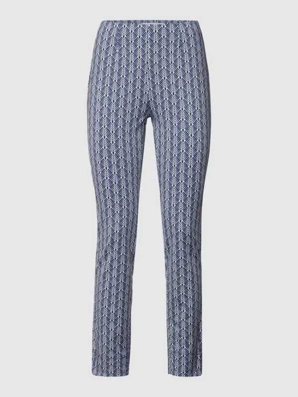 Raffaello Rossi Hose Mit Floralem Allover-Muster – Marineblau 3