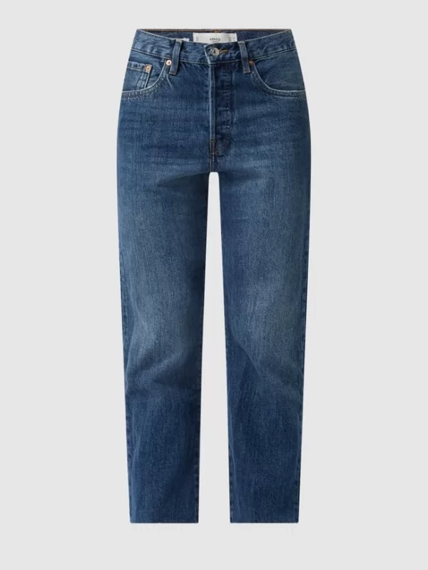 Mango Straight Fit High Waist Jeans Aus Baumwolle Modell ‘Havana’ – Blau 3