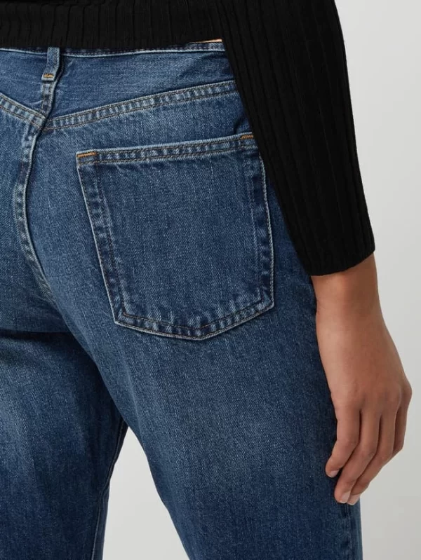 Mango Straight Fit High Waist Jeans Aus Baumwolle Modell ‘Havana’ – Blau 4