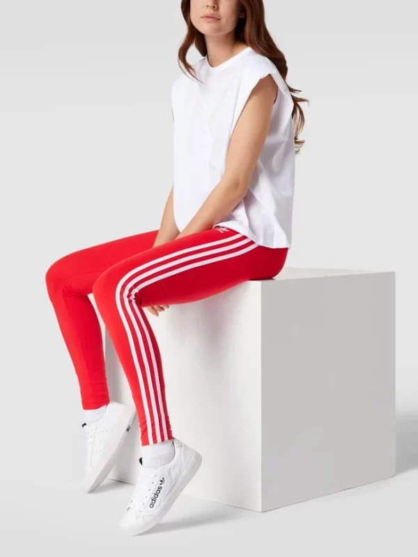 Adidas Originals Leggings Mit Kontraststreifen – Rot 1