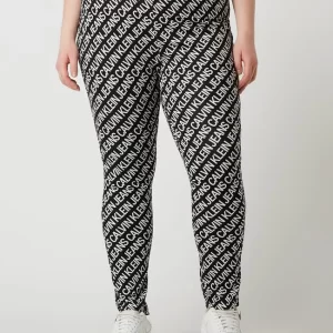 Calvin Klein Jeans Plus PLUS SIZE Leggings Mit Logo-Muster – Schwarz 14