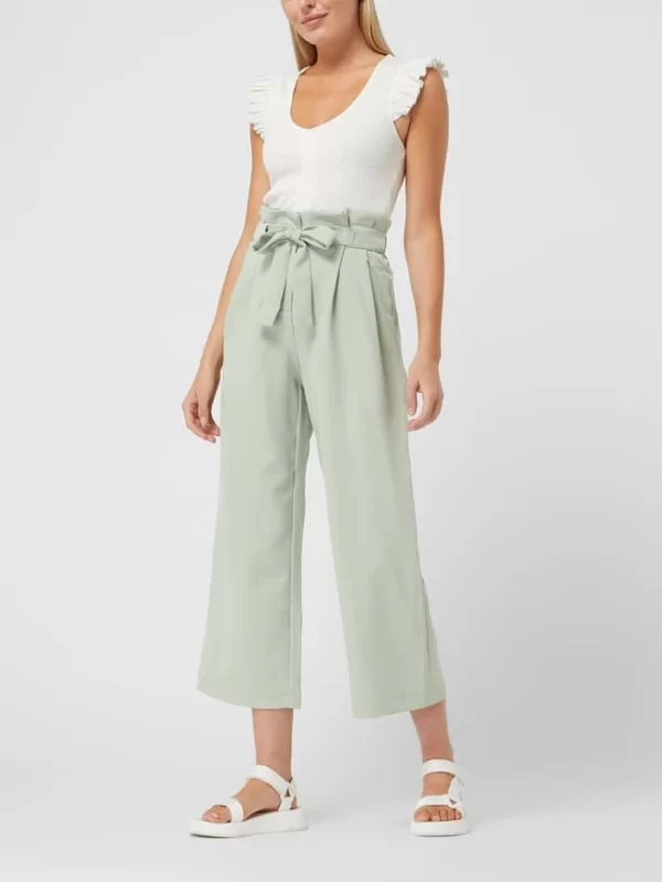 Pieces Paperbag-Hose Mit Stretch-Anteil Modell ‚Sibby‘ – Hellgrün 1