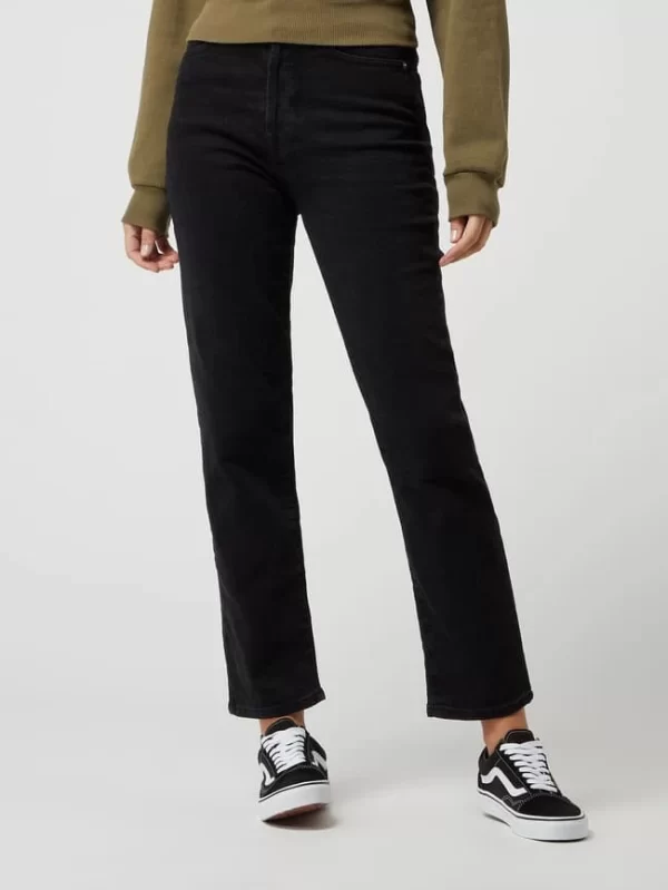 NA-KD Straight Fit High Waist Jeans Mit Stretch-Anteil – Schwarz 5