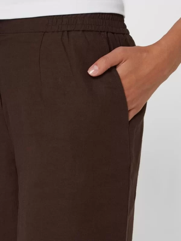 Redraft Culotte Aus Leinen-Viskose-Mix – Dunkelbraun 4