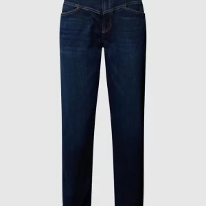 Cambio Mid Rise Jeans Im Straight Fit Mit Label-Patch – Blau 9