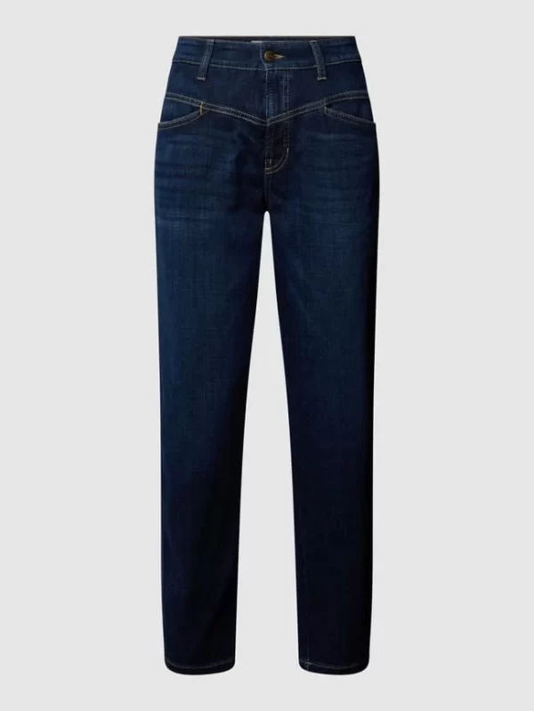 Cambio Mid Rise Jeans Im Straight Fit Mit Label-Patch – Blau 3