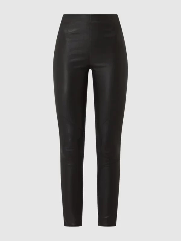 YOUNG POETS SOCIETY Skinny Fit Lederhose Mit Nahtreißverschluss – Schwarz 3