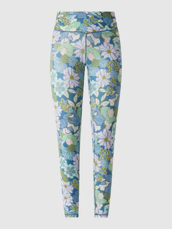 Aerie Sportleggings Mit Floralem Muster – Hellblau 3