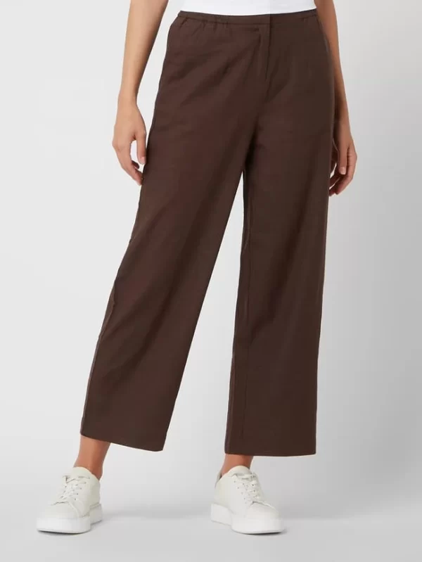 Redraft Culotte Aus Leinen-Viskose-Mix – Dunkelbraun 5