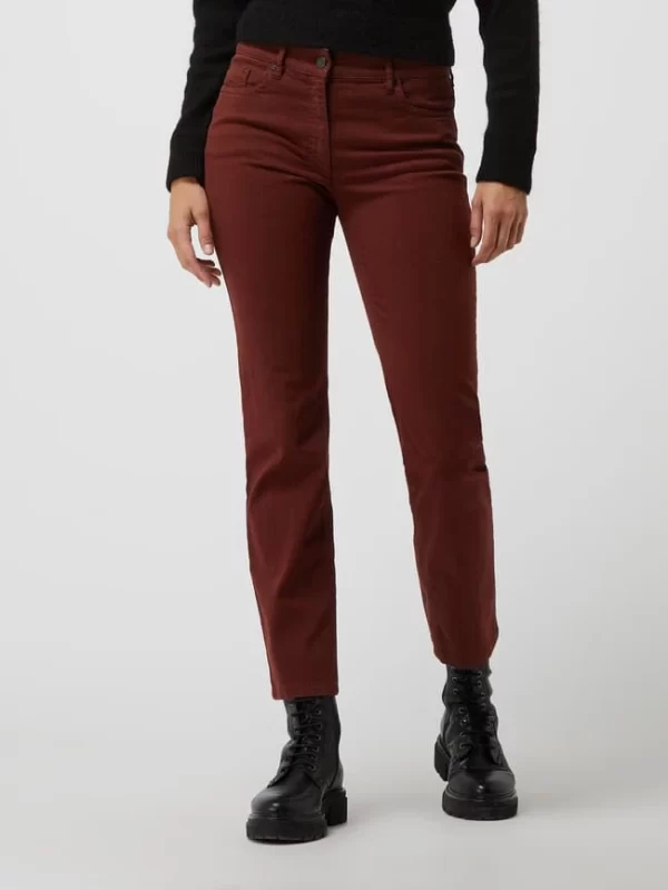 Zerres Straight Fit Jeans Mit Stretch-Anteil Modell ‘Cora’ – Dunkelrot 5