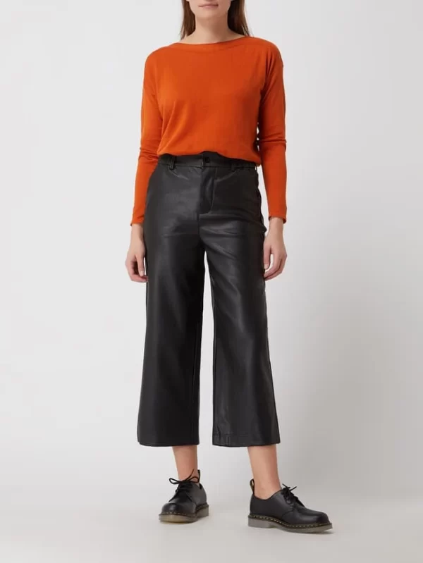 Tom Tailor Denim High Waist Culotte In Leder-Optik – Schwarz 1