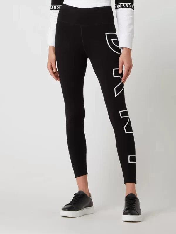 DKNY PERFORMANCE High Waist Sportleggings Mit Logo-Print – Weiß 5