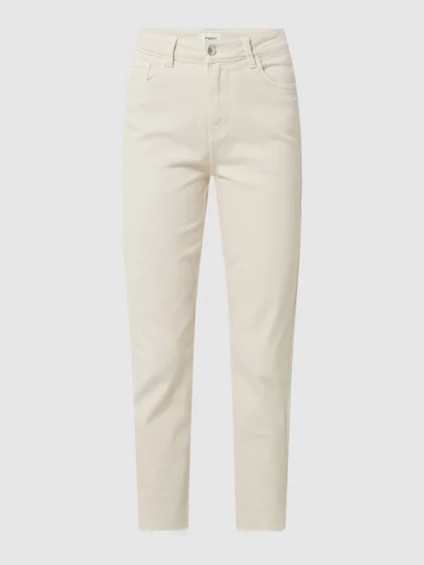 Only Straight Fit High Waist Jeans Mit Stretch-Anteil Modell ‘Emily’ – Beige 3