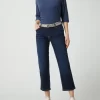 BETTY & CO WHITE Cropped Jeans Mit Kontrastnähten – Dunkelblau 19