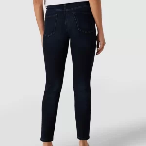 Cambio Mid Rise Jeans Im Straight Fit Mit Label-Patch – Dunkelblau 15