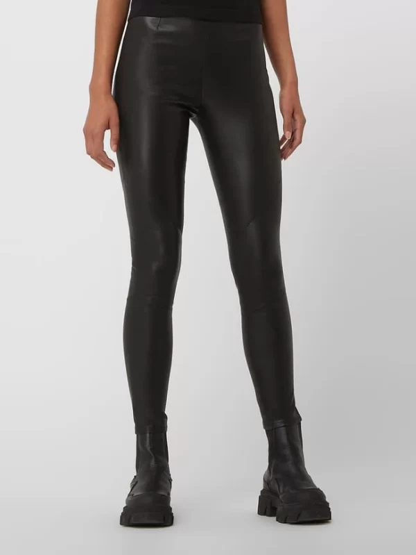 YOUNG POETS SOCIETY Skinny Fit Lederhose Mit Nahtreißverschluss – Schwarz 5