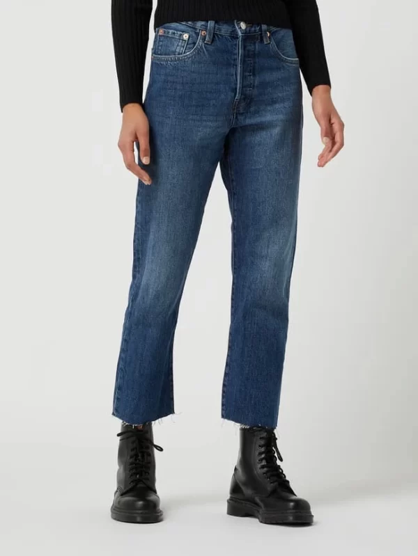 Mango Straight Fit High Waist Jeans Aus Baumwolle Modell ‘Havana’ – Blau 5