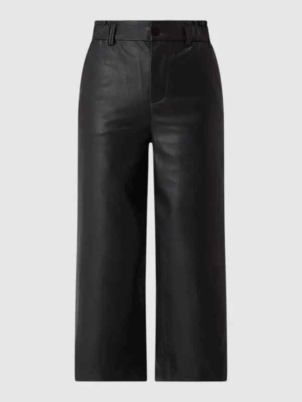 Tom Tailor Denim High Waist Culotte In Leder-Optik – Schwarz 3
