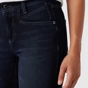 Cambio Mid Rise Jeans Im Straight Fit Mit Label-Patch – Dunkelblau 11