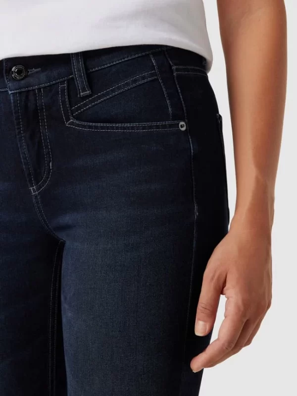 Cambio Mid Rise Jeans Im Straight Fit Mit Label-Patch – Dunkelblau 4