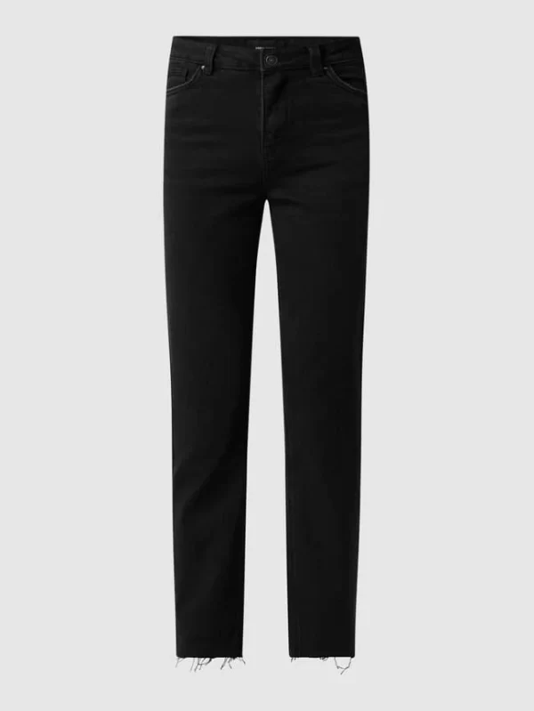 Vero Moda Straight Fit Cropped Jeans Mit Viskose-Anteil Modell ‘Brenda’ – Schwarz 3