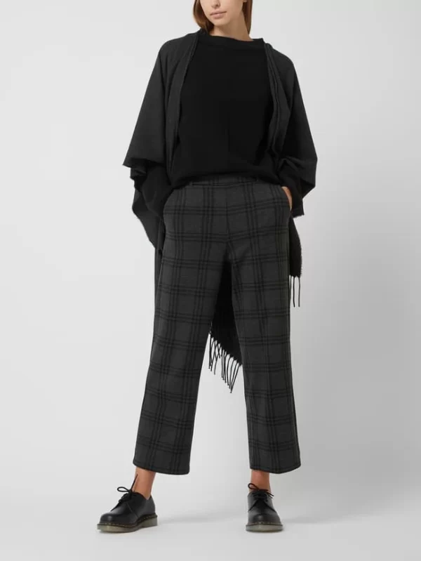 Tom Tailor Culotte Mit Karomuster – Anthrazit 1