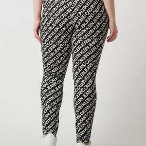 Calvin Klein Jeans Plus PLUS SIZE Leggings Mit Logo-Muster – Schwarz 16