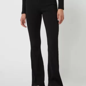 Mango Flared Leggings Mit Rippenstruktur – Schwarz 13