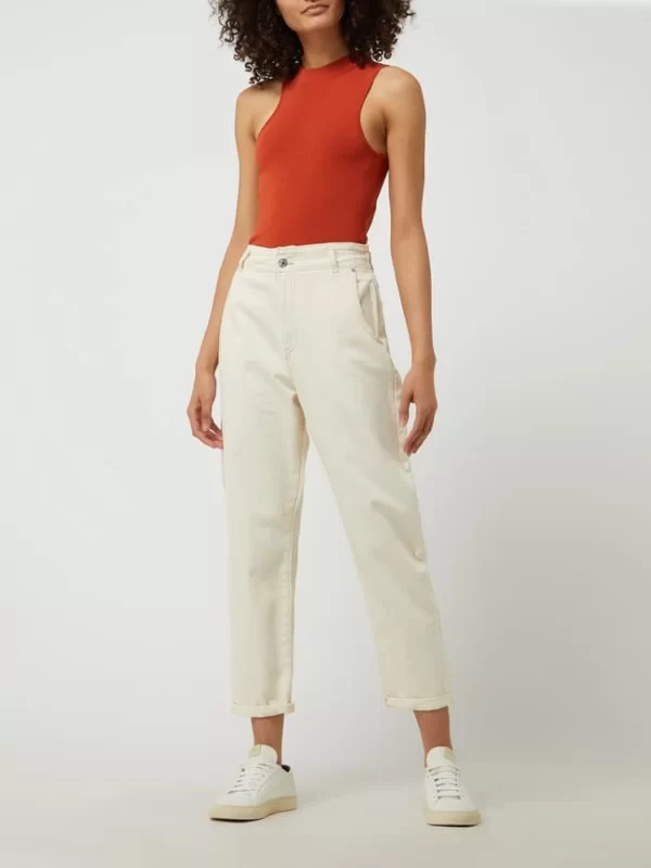 Mango Cropped High Waist Jeans Aus Baumwolle Modell ‘Slouchy’ – Offwhite 1