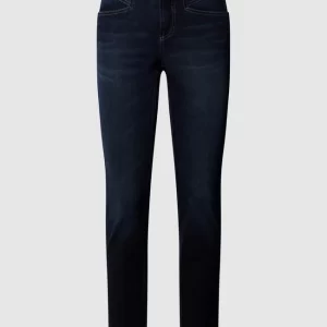 Cambio Mid Rise Jeans Im Straight Fit Mit Label-Patch – Dunkelblau 9