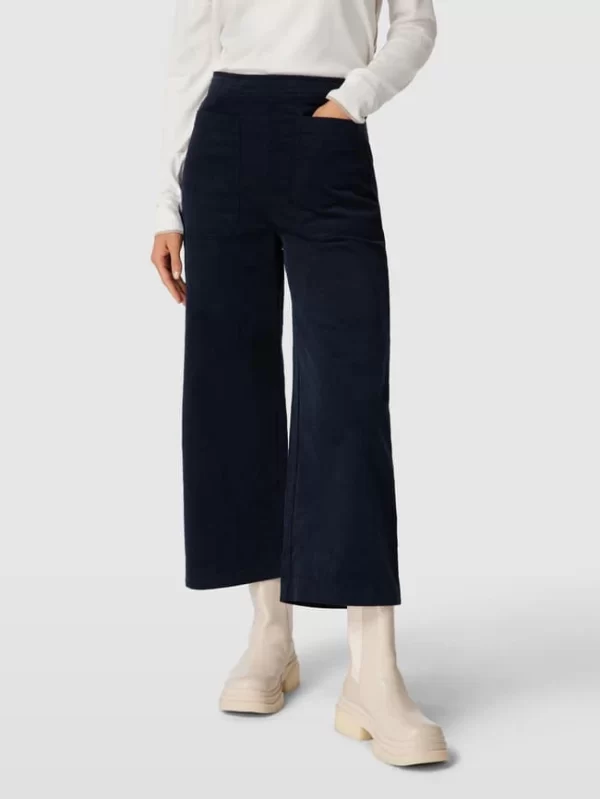 ICHI Culotte In Cord-Optik – Marineblau 5