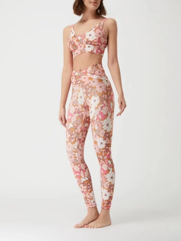 Aerie Sportleggings Mit Floralem Muster – Rosa 1