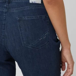 Brax Feminin Fit Cropped Jeans Mit Stretch-Anteil Modell ‘Caro’ – Dunkelblau 11