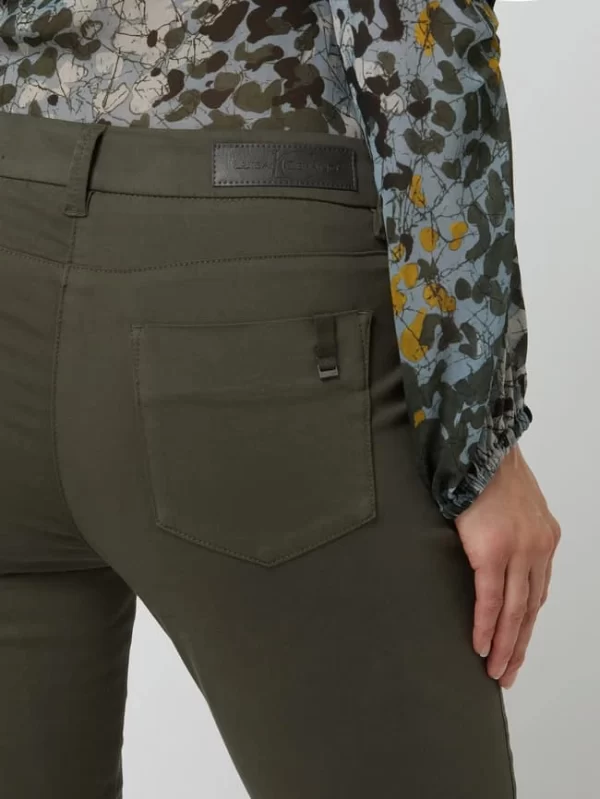 Luisa Cerano Skinny Fit Hose Mit Stretch-Anteil – Olivgrün 4