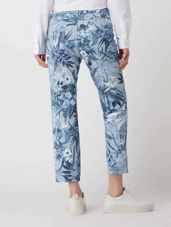 Zerres Comfort Fit Hose Mit Floralem Muster – Blau 6