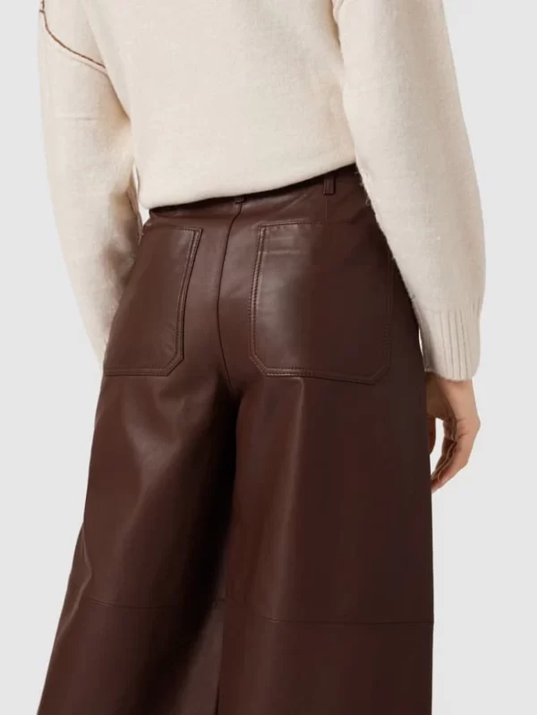 Weekend Max Mara Culotte Aus Leder Modell ‚Gong‘ – Cognac 4