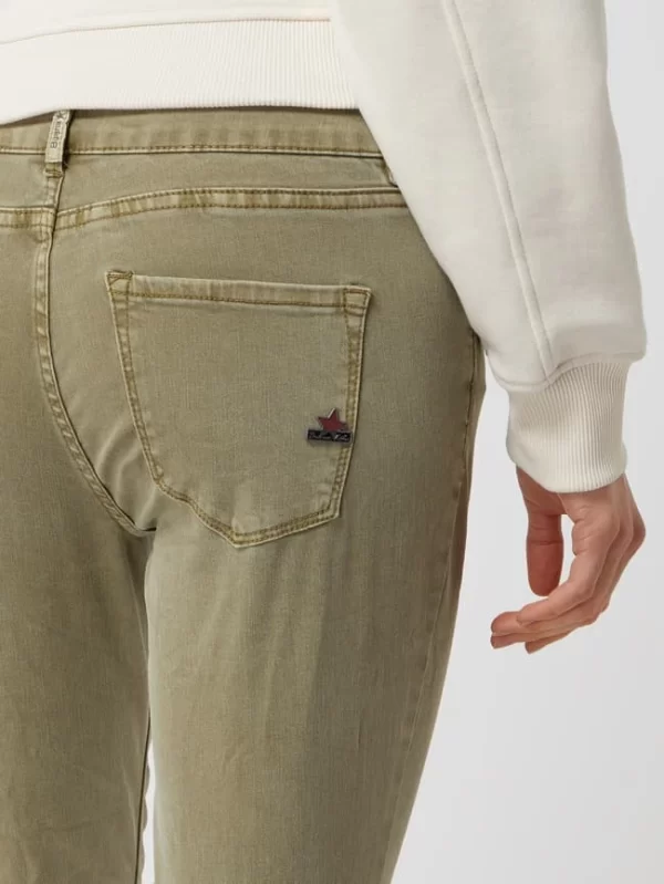 Buena Vista Slim Fit Jeans Mit Label-Applikation – Olivgrün 4