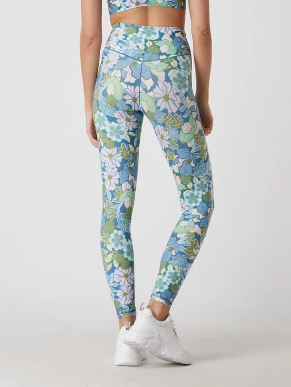 Aerie Sportleggings Mit Floralem Muster – Hellblau 6