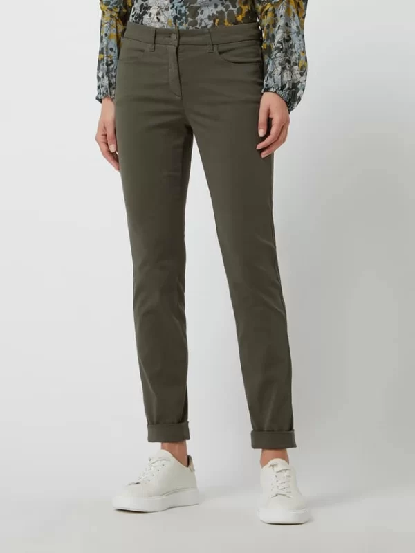 Luisa Cerano Skinny Fit Hose Mit Stretch-Anteil – Olivgrün 5