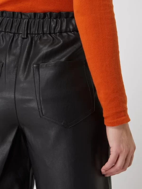 Tom Tailor Denim High Waist Culotte In Leder-Optik – Schwarz 4