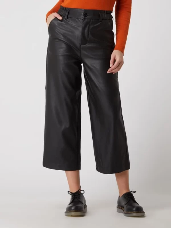 Tom Tailor Denim High Waist Culotte In Leder-Optik – Schwarz 5