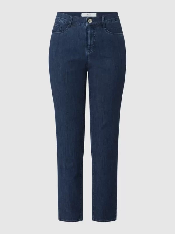 Brax Feminin Fit Cropped Jeans Mit Stretch-Anteil Modell ‘Caro’ – Dunkelblau 3