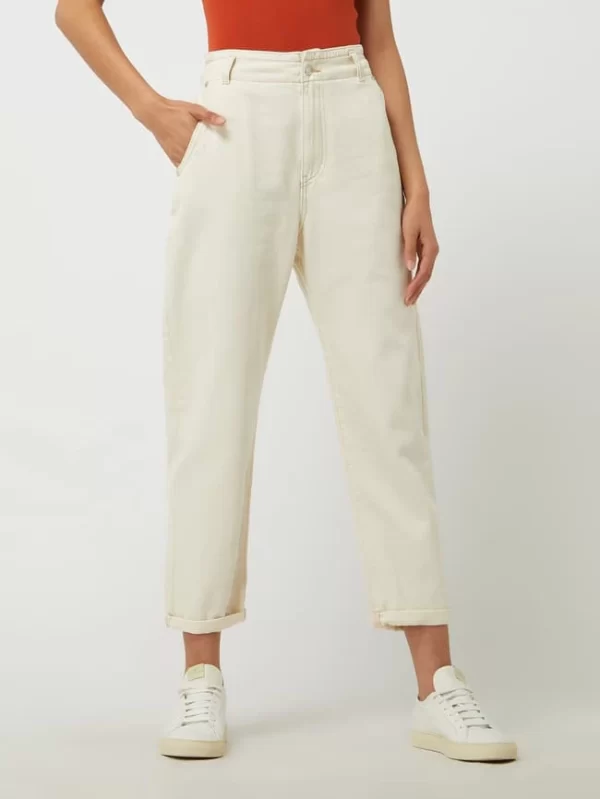 Mango Cropped High Waist Jeans Aus Baumwolle Modell ‘Slouchy’ – Offwhite 5